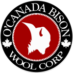 O’Canada Bison Wool Corp logo with white bison head and maple leaves